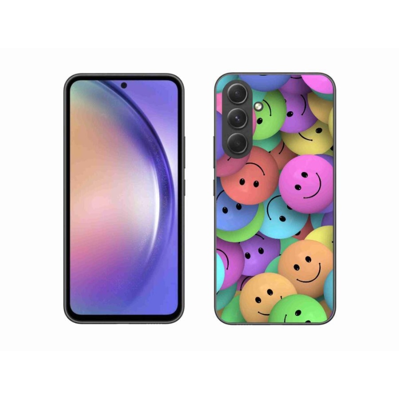 Gél borító mmCase a mobiltelefonon Samsung Galaxy A54 5G - színes smiley-k