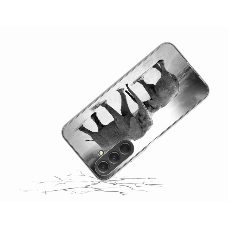 Gél borítás mmCase Samsung Galaxy A54 5G - fekete és fehér elefántokhoz