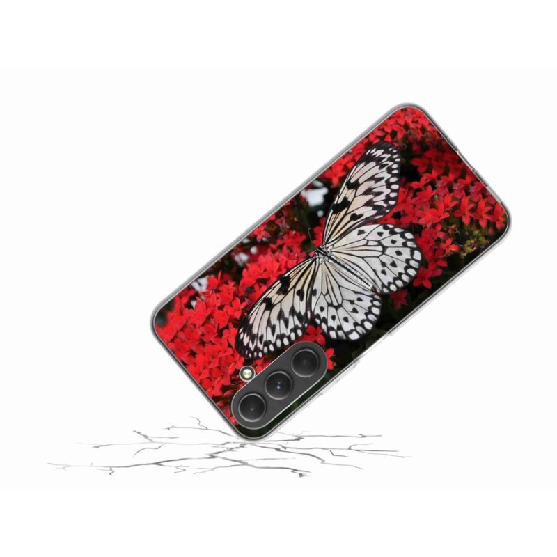 Zselés borítás mmCase Samsung Galaxy A54 5G - fekete-fehér pillangó 1