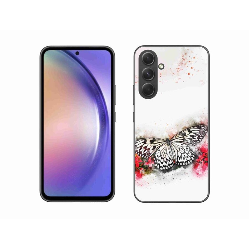 Zselés borítás mmCase Samsung Galaxy A54 5G - fekete-fehér pillangóhoz