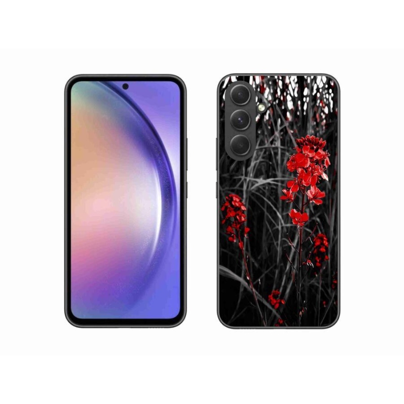 Zselés borítás mmCase Samsung Galaxy A54 5G - piros növényhez