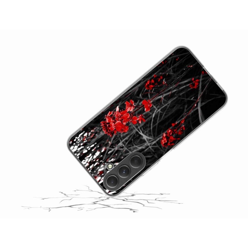 Zselés borítás mmCase Samsung Galaxy A54 5G - piros növényhez