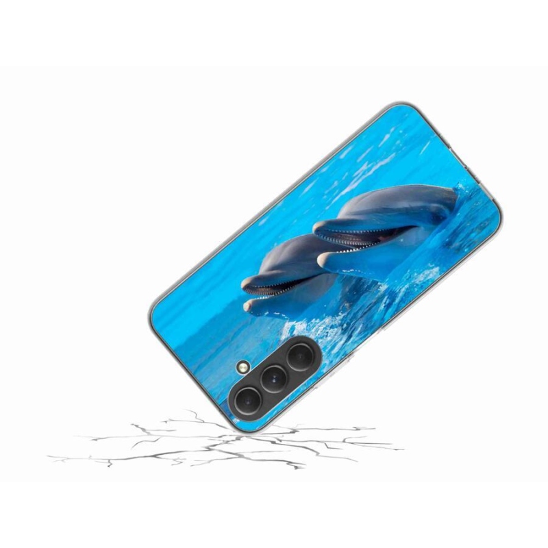 Zselés borítás mmCase Samsung Galaxy A54 5G - delfinek számára