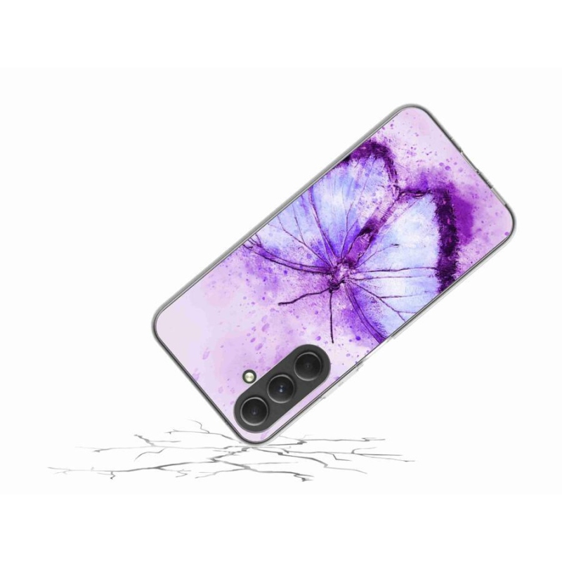 Gél védőhuzat mmCase Samsung Galaxy A54 5G - lila pillangóhoz