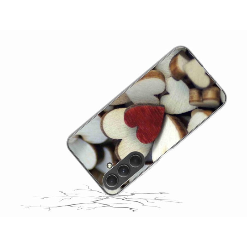 Gél védőhuzat mmCase Samsung Galaxy A54 5G - gravírozott piros szív