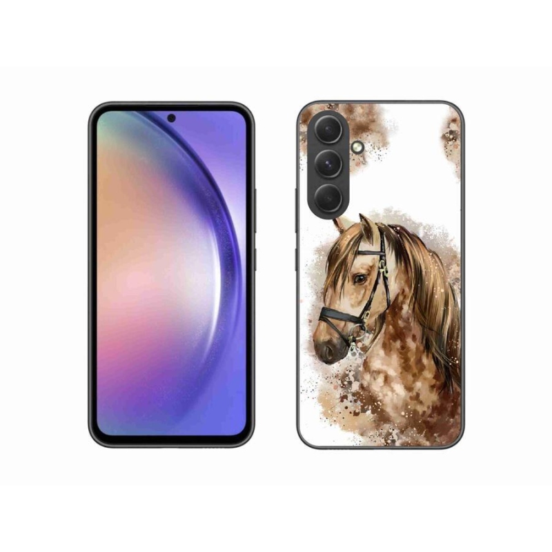 Zselés borítás mmCase Samsung Galaxy A54 5G - barna rajzfilm lóhoz
