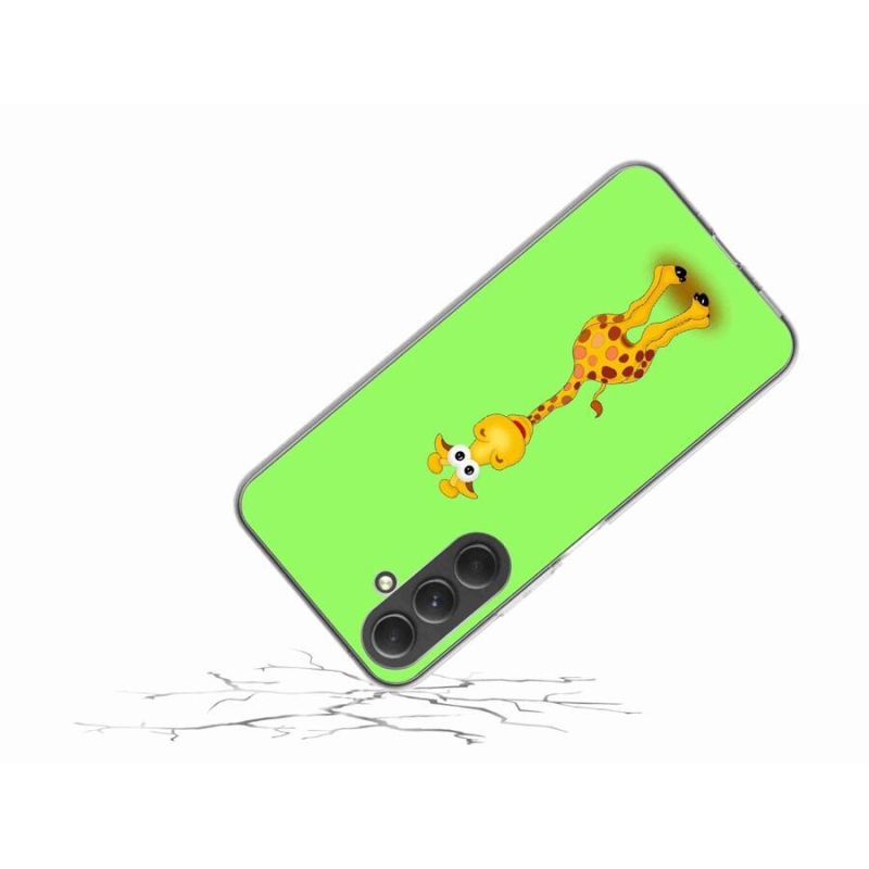 Zselés borítás mmCase Samsung Galaxy A54 5G - rajzfilm zsiráfhoz