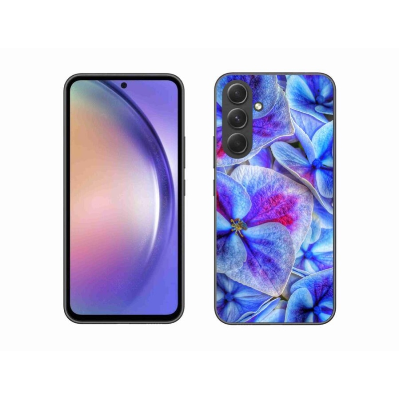 Gél védőhuzat mmCase Samsung Galaxy A54 5G - kék virágok 1