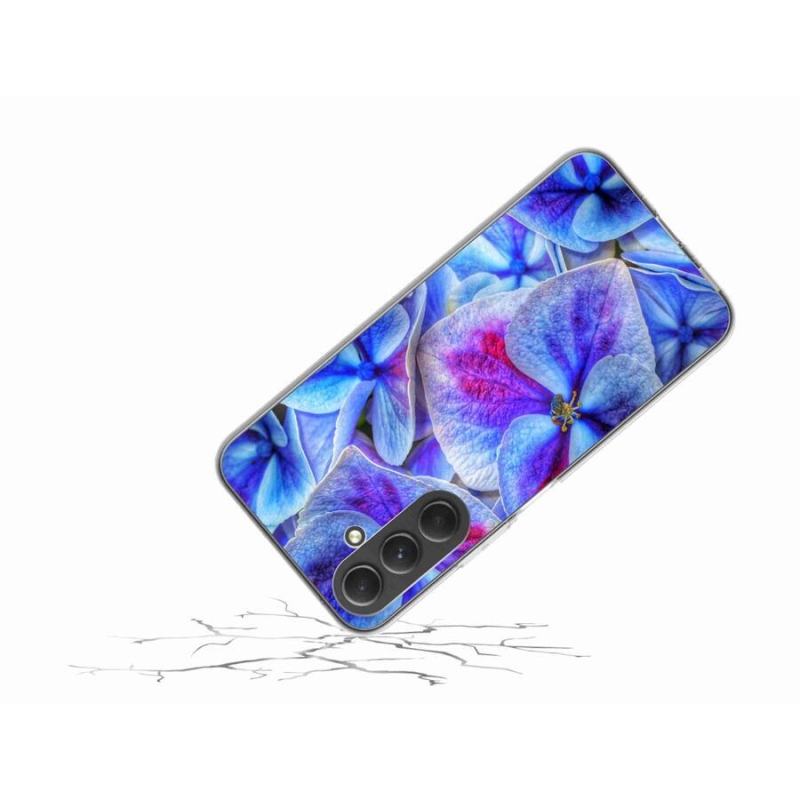 Gél védőhuzat mmCase Samsung Galaxy A54 5G - kék virágok 1