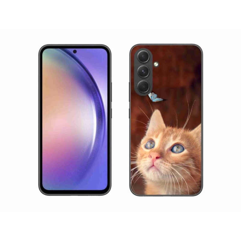 Gél borító mmCase Samsung Galaxy A54 5G - pillangó és cica - Samsung Galaxy A54 5G számára
