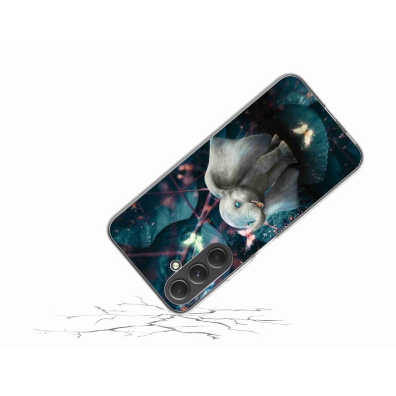 Zselés borítás mmCase Samsung Galaxy A54 5G - aranyos elefánthoz