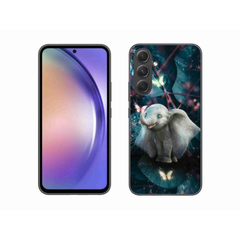 Zselés borítás mmCase Samsung Galaxy A54 5G - aranyos elefánthoz