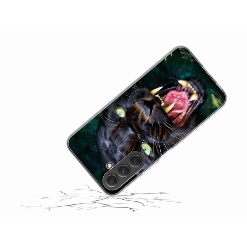 Zselés borítás mmCase Samsung Galaxy A54 5G - dühös fekete párduchoz