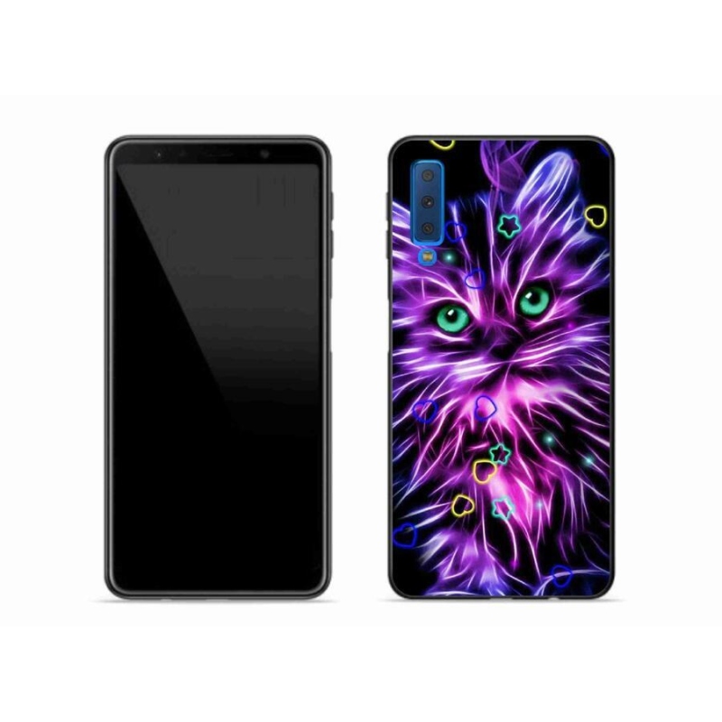 Gél borítás mmCase Samsung Galaxy A7 (2018) - absztrakt macska