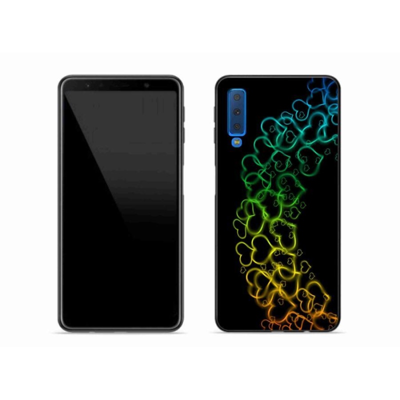 Zselés borítás mmCase Samsung Galaxy A7 (2018) - színes szívek