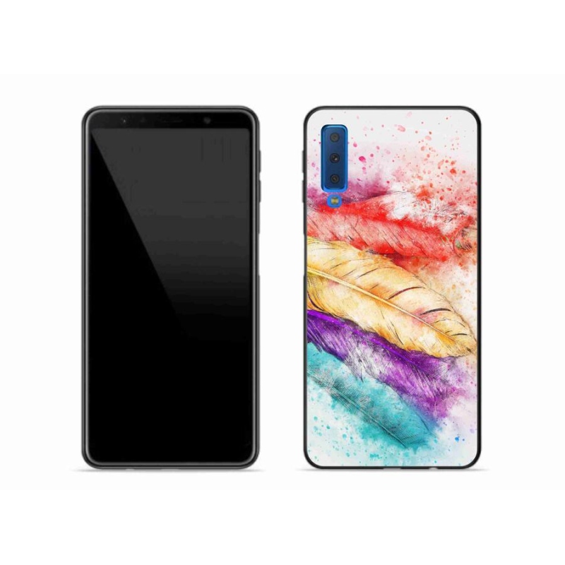Gél védőhuzat mmCase Samsung Galaxy A7 (2018) - színes tollakkal