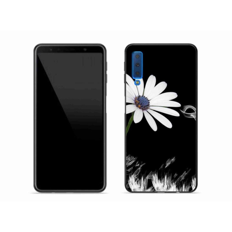 Zselés borítás mmCase Samsung Galaxy A7 (2018) - fehér virág