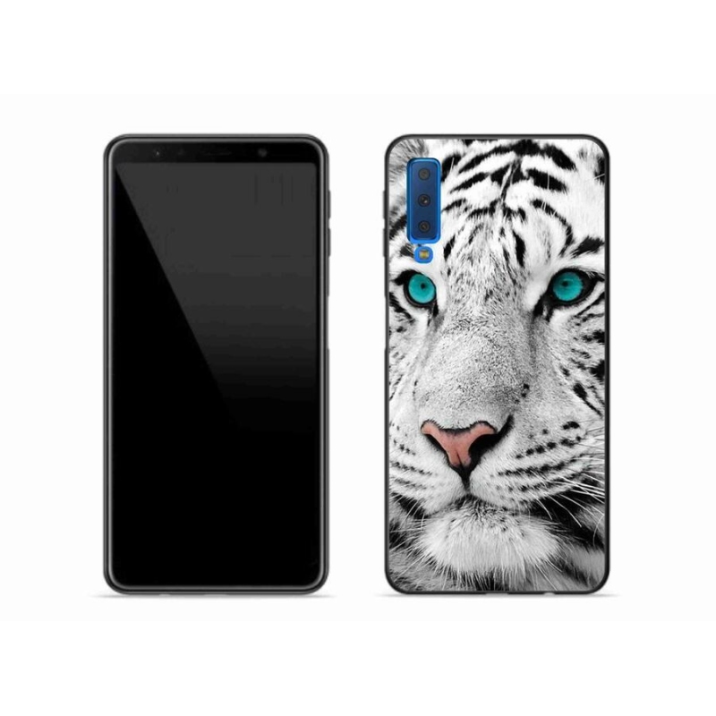 Gél védőhuzat mmCase Samsung Galaxy A7 (2018) - fehér tigris