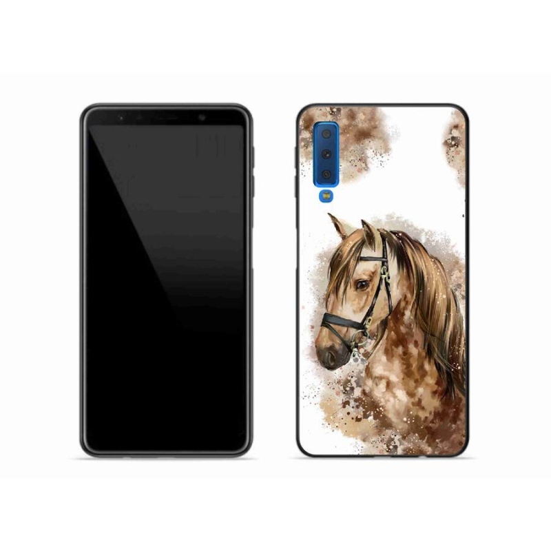 Gél védőhuzat mmCase Samsung Galaxy A7 (2018) - barna rajzfilm lóhoz