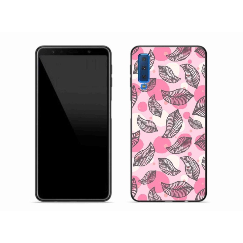 Gél borítás mmCase Samsung Galaxy A7 (2018) - rajzfilmes hulló levelek