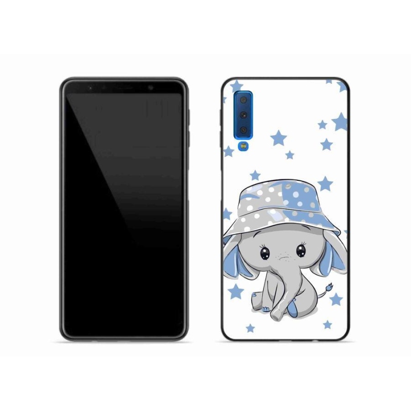 Zselés borítás mmCase Samsung Galaxy A7 (2018) - kék elefánthoz