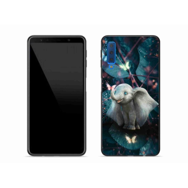 Gél védőhuzat mmCase Samsung Galaxy A7 (2018) - aranyos elefánt