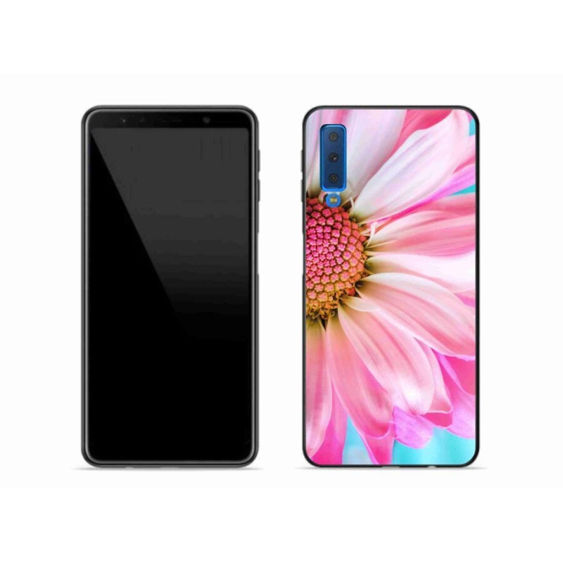 Gél védőhuzat mmCase Samsung Galaxy A7 (2018) - rózsaszín virág