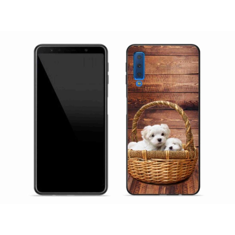 Zselés borítás mmCase Samsung Galaxy A7 (2018) - kölyökkutyákhoz