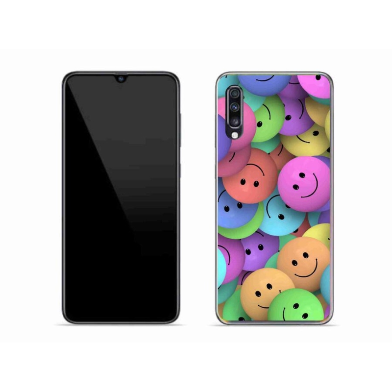 Gél borító mmCase a mobil Samsung Galaxy A70 - színes smileyk