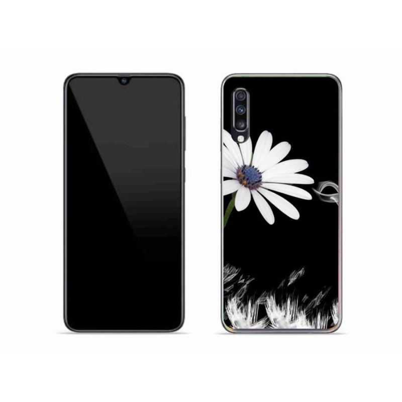 Gél védőhuzat mmCase Samsung Galaxy A70 készülékhez - fehér virág