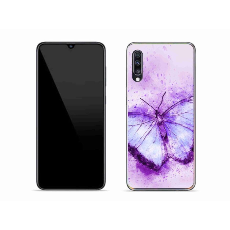Gél védőhuzat mmCase Samsung Galaxy A70 készülékhez - lila pillangó