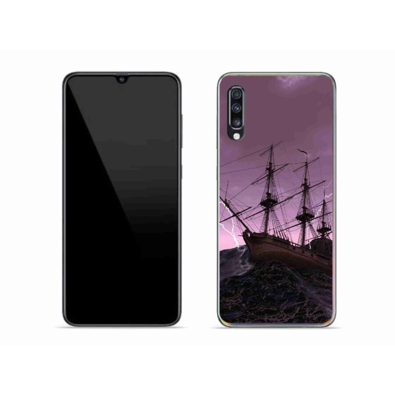 Zselés borítás mmCase Samsung Galaxy A70 készülékhez - hajó a viharban