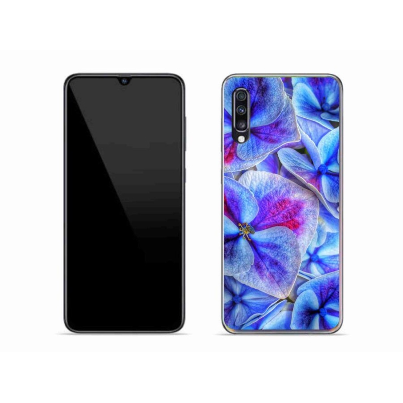 Gél védőhuzat mmCase Samsung Galaxy A70 - kék virágok 1
