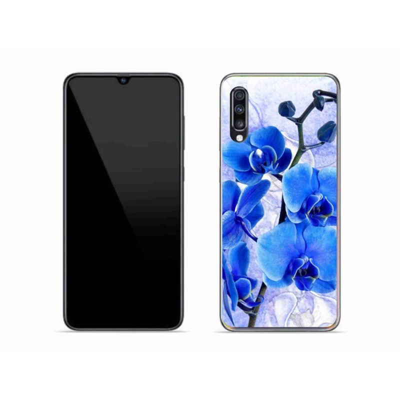 Gél védőhuzat mmCase Samsung Galaxy A70 készülékhez - kék virágok