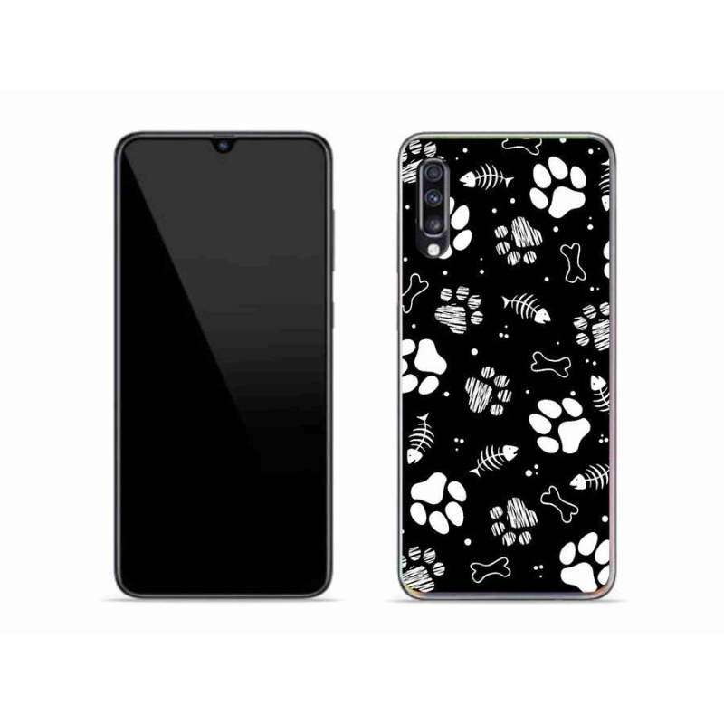 Gél borítás mmCase Samsung Galaxy A70 készülékhez - kutyamancsok