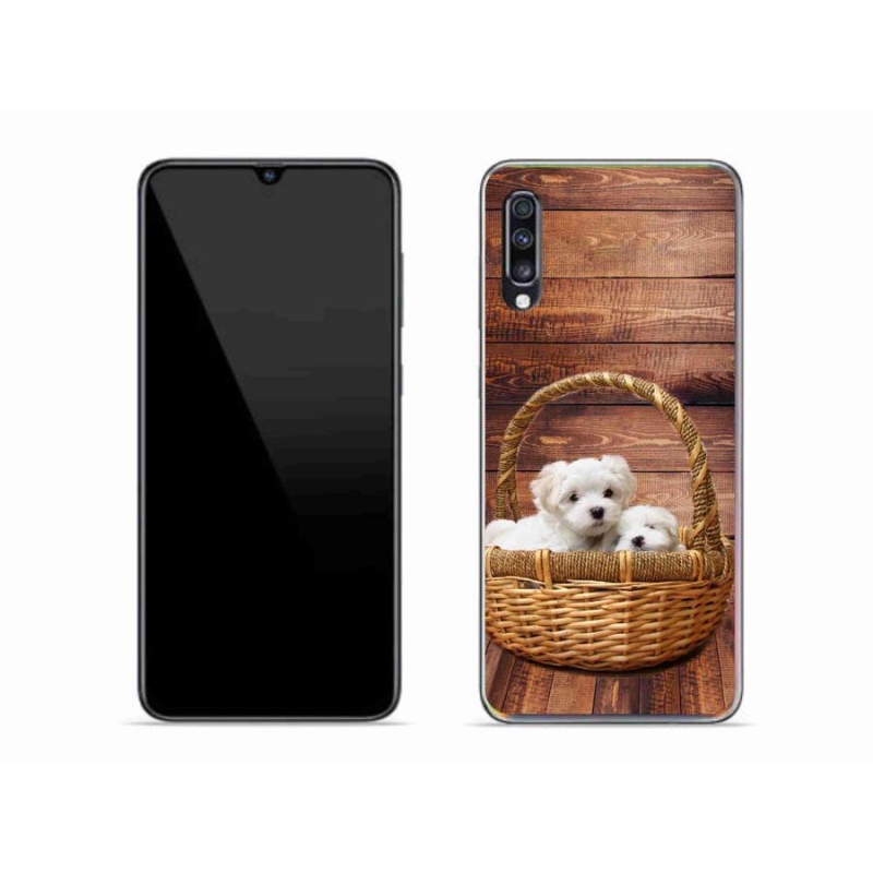 Gél borítás mmCase Samsung Galaxy A70 készülékhez - kölyökkutyák