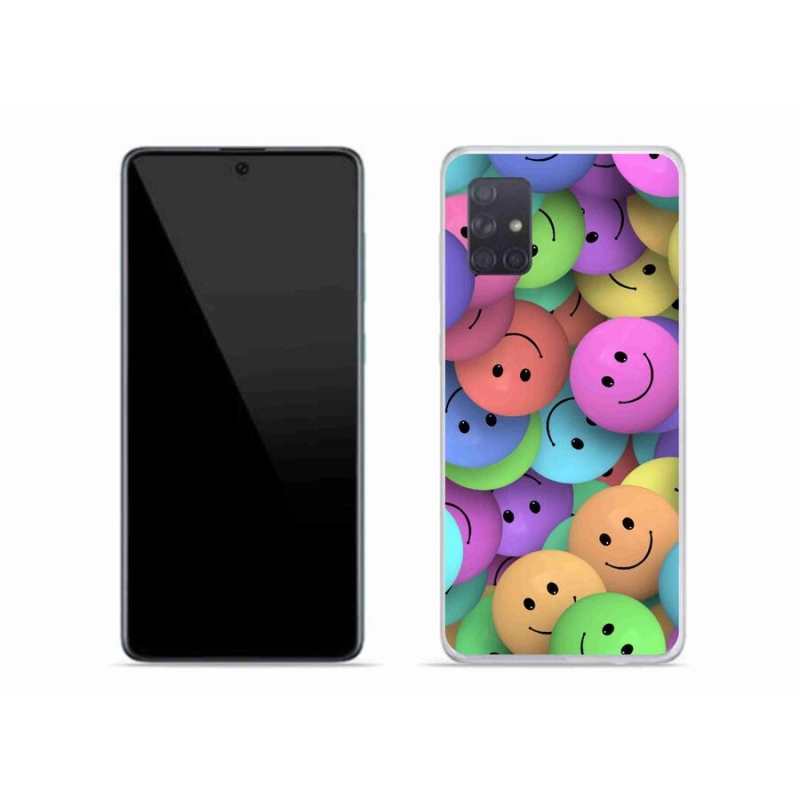 Gél borító mmCase a mobiltelefonon Samsung Galaxy A71 - színes smiley-k