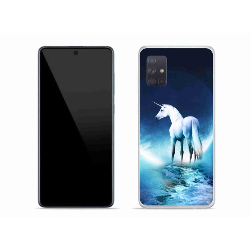 Zselés borítás mmCase Samsung Galaxy A71 - fehér egyszarvúhoz