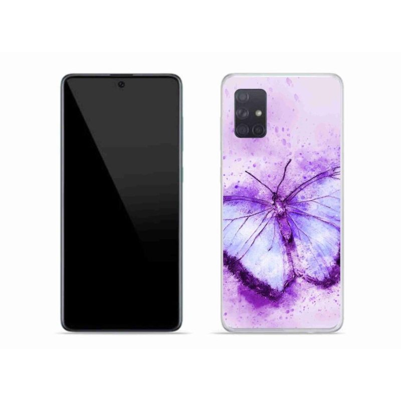 Gél védőhuzat mmCase Samsung Galaxy A71 - lila pillangó