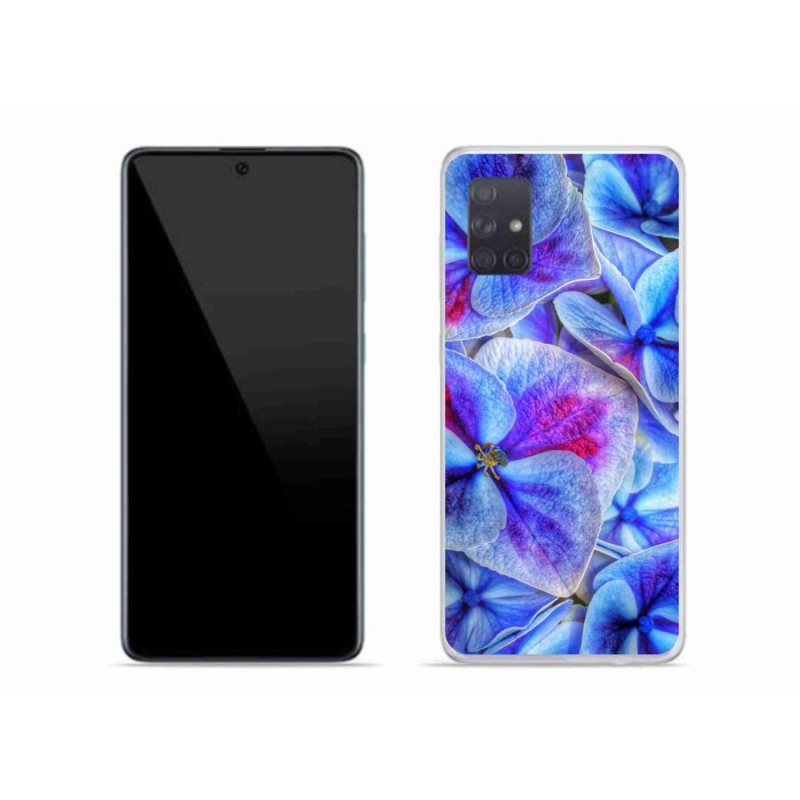 Gél védőhuzat mmCase mobiltelefonhoz Samsung Galaxy A71 - kék virágok 1
