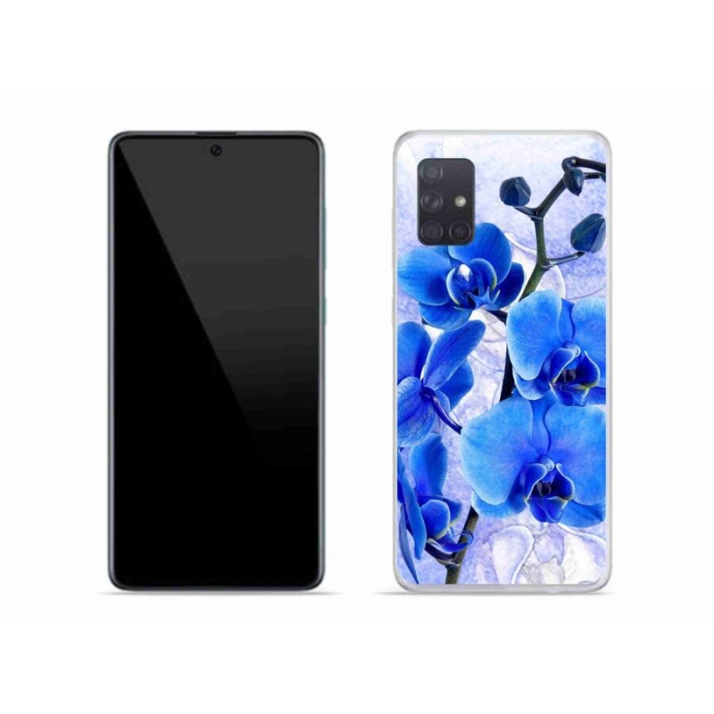 Gél védőhuzat mmCase Samsung Galaxy A71 - kék virágok