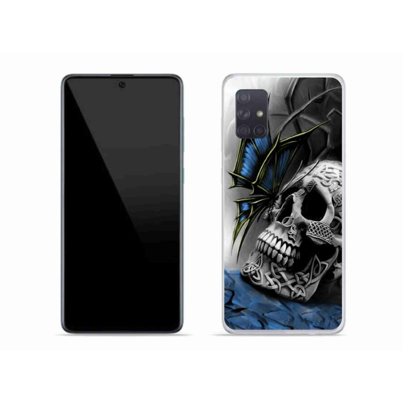 Gél borító mmCase Samsung Galaxy A71 - pillangó és koponya - Samsung Galaxy A71-hez