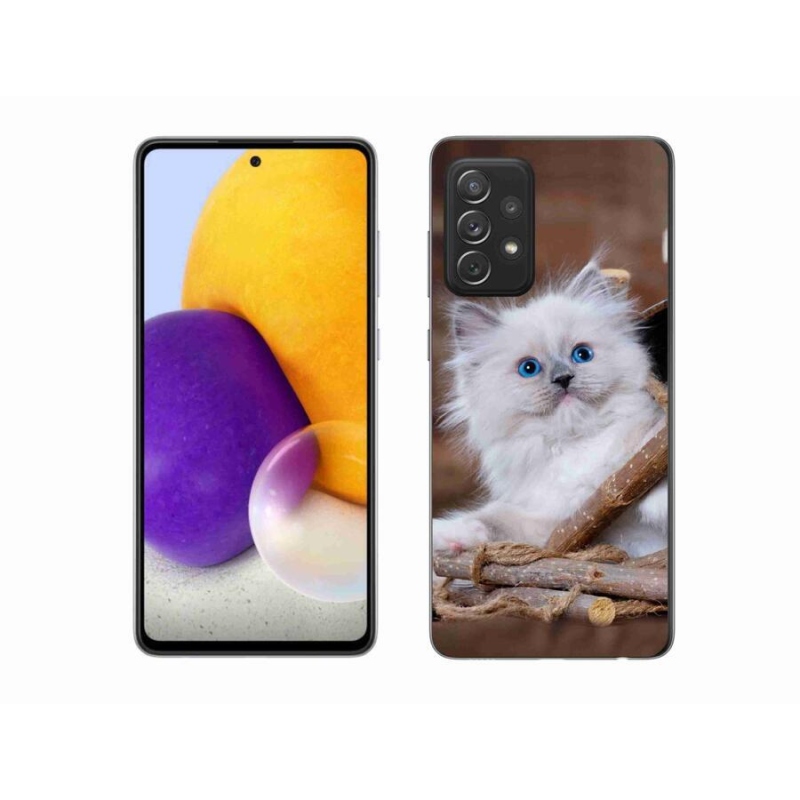 Gél védőhuzat mmCase Samsung Galaxy A72/A72 5G - fehér cica