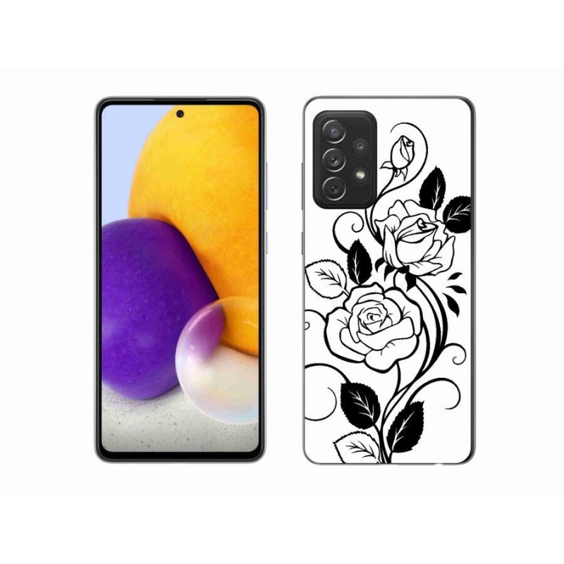 Zselés borítás mmCase Samsung Galaxy A72/A72 5G - fekete és fehér rózsa