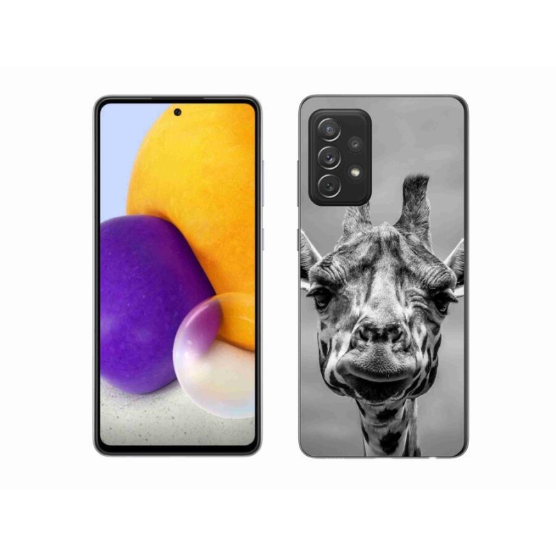 Zselés borítás mmCase Samsung Galaxy A72/A72 5G - fekete-fehér zsiráf