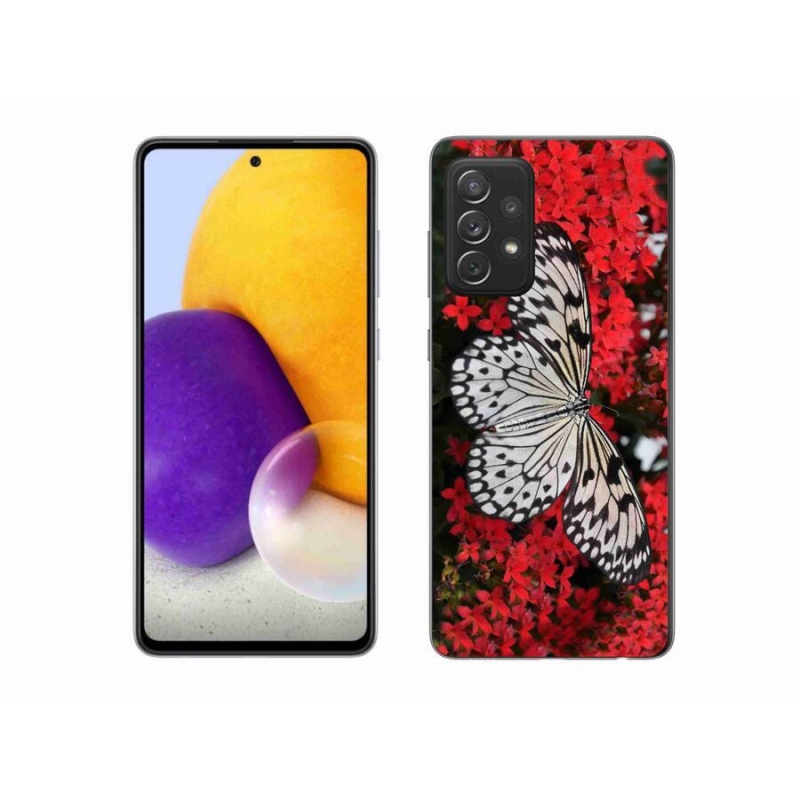 Zselés borítás mmCase Samsung Galaxy A72/A72 5G - fekete-fehér pillangó 1