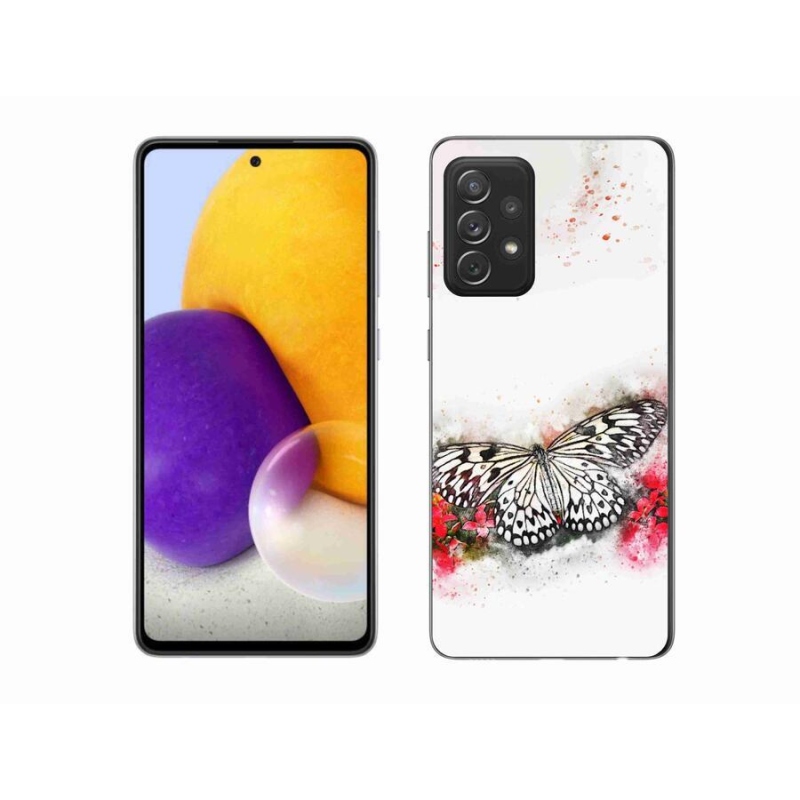 Zselés borítás mmCase Samsung Galaxy A72/A72 5G - fekete és fehér pillangó