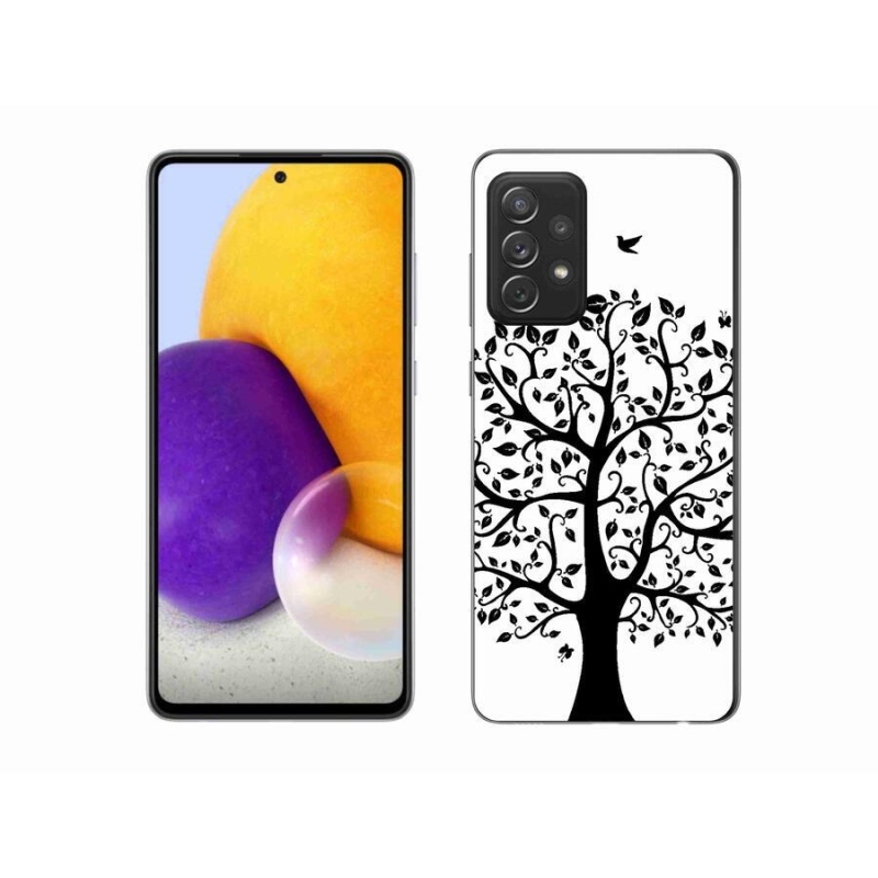 Zselés borítás mmCase Samsung Galaxy A72/A72 5G - fekete és fehér fa