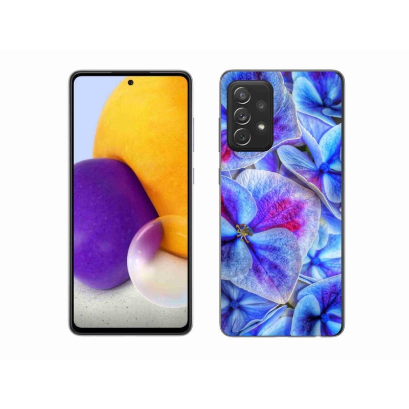 Gél védőhuzat mmCase Samsung Galaxy A72/A72 5G - kék virágok 1