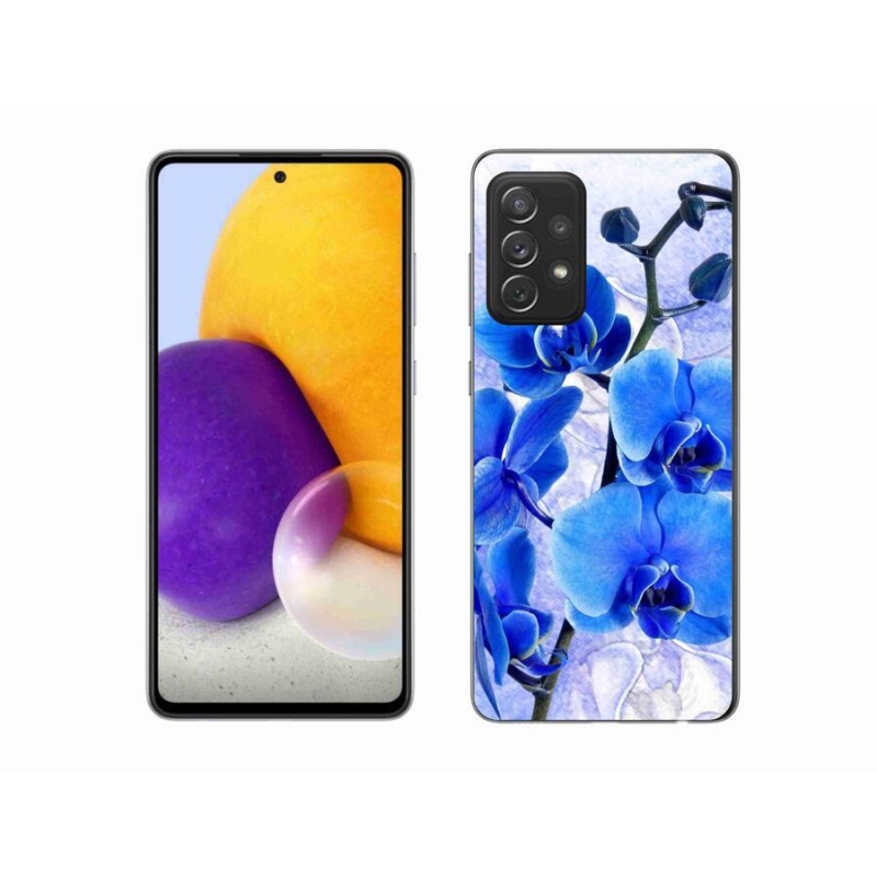 Gél védőhuzat mmCase Samsung Galaxy A72/A72 5G - kék virágok